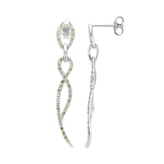 Zilveren oorbellen met Fancy diamanten