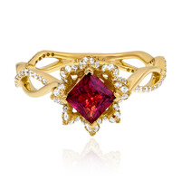 Gouden ring met een rubeliet (de Melo)