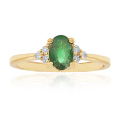 Gouden ring met een AAA Zambia smaragd