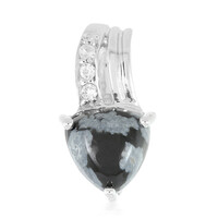 Zilveren hanger met een sneeuwvlokken obsidiaan