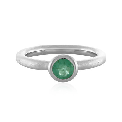 Zilveren ring met een Russische smaragd (MONOSONO COLLECTION)