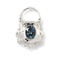 Gouden hanger met een Londen-blauwe topaas (Dallas Prince Designs)