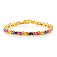 Zilveren armband met Gele Madagaskar Saffieren