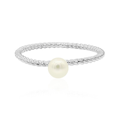 Zilveren ring met een zoetwater kweekparel