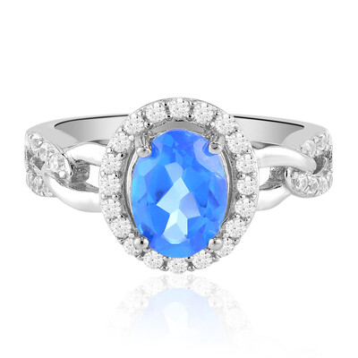 Zilveren ring met een Indigo blauwe topaas