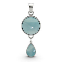 Zilveren hanger met een larimar