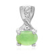 Zilveren hanger met een keizerlijk chrysopraas