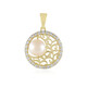 Gouden hanger met een Witte zoetwater kweekparel (Ornaments by de Melo)