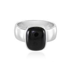 Zilveren ring met een zwarte onyx