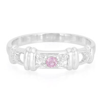 Zilveren ring met een Onverhitte Purper Saffier