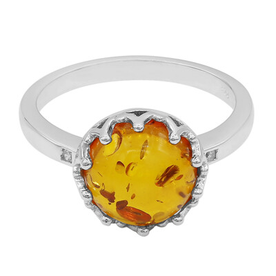 Zilveren ring met een barnsteen