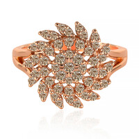 Gouden ring met SI1 Argyle Rose De France Diamanten