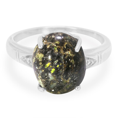 Zilveren ring met een luipaard opaal