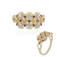 Gouden ring met gele saffieren