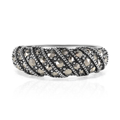 Zilveren ring met marcasieten
