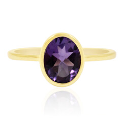 Gouden ring met een Zambia-amethist