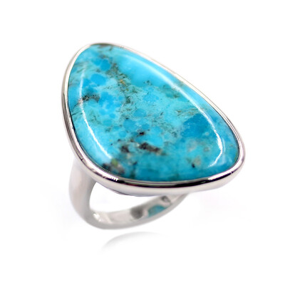 Zilveren ring met een Blauwe Kingman Mohave Turkoois (Faszination Türkis)