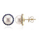 Gouden oorbellen met witte zuidzee parels (Michelle Albala)