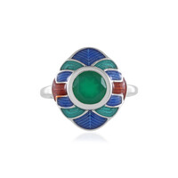 Zilveren ring met een Groene onyx (Adela Silber)