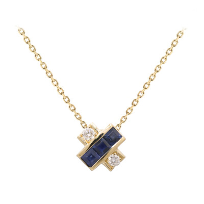 Gouden halsketting met Blauwe Ceylon saffieren (CIRARI)