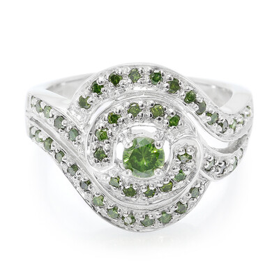 Zilveren ring met een Fancy diamant