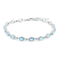 Zilveren armband met Zwitsers-blauwe topaasstenen