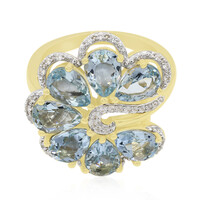 Gouden ring met Medina Aquamarijnen
