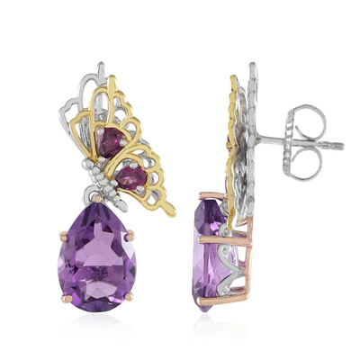 Zilveren oorbellen met amethisten (Gems en Vogue)