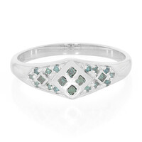 Zilveren ring met Fancy diamanten