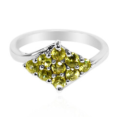 Zilveren ring met sfeenkristallen