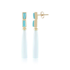 Zilveren oorbellen met Aqua Chalcedonen (KM by Juwelo)