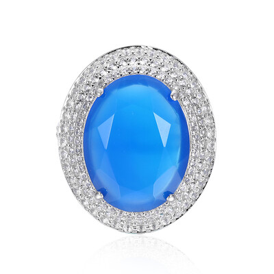 Zilveren ring met een Blauwe agaat