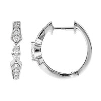Gouden oorbellen met SI1 (H) Diamanten