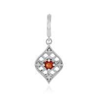 Zilveren hanger met een Padparadscha saffier