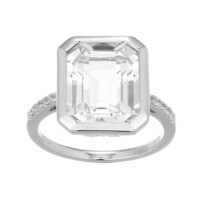 Zilveren ring met een witte topaas (Adela Silber)