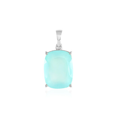 Zilveren hanger met een Aqua Chalcedoon