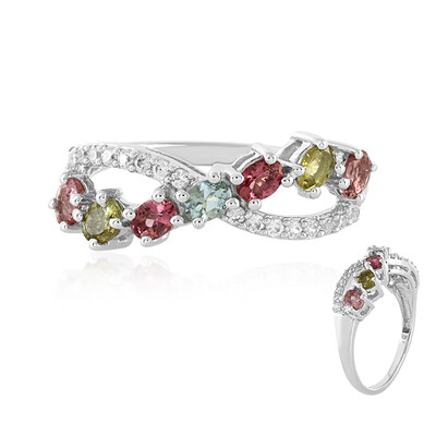 Zilveren ring met toermalijnen