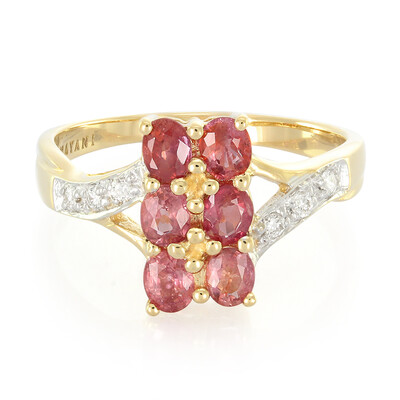 Gouden ring met Onverhitte Padparadscha Saffieren (AMAYANI)