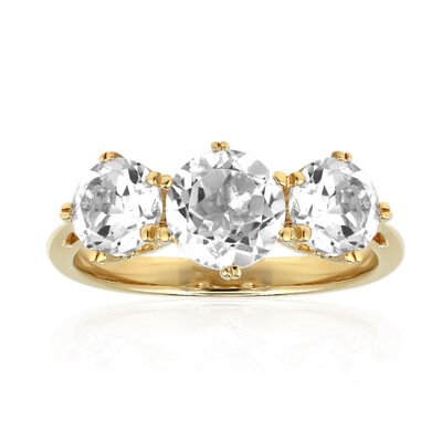 Zilveren ring met een witte topaas