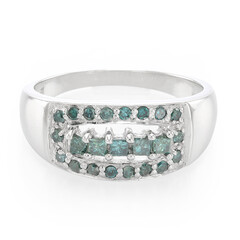 Zilveren herenring met Fancy diamanten
