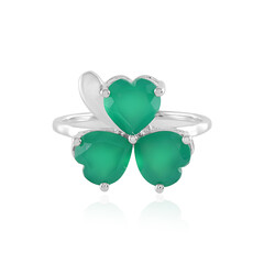 Zilveren ring met Groene onyxen
