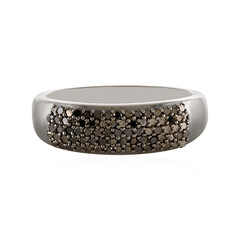 Zilveren ring met zwarte diamanten