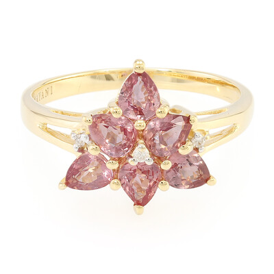Gouden ring met Onverhitte Padparadscha Saffieren (AMAYANI)
