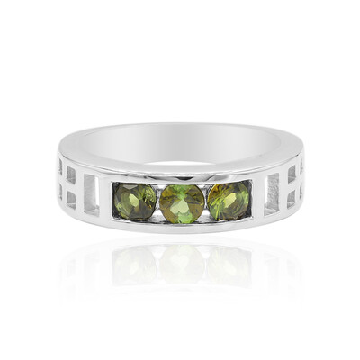 Zilveren ring met groene toermalijnen (VIENNA 1903)