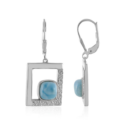 Zilveren oorbellen met larimaren (MONOSONO COLLECTION)