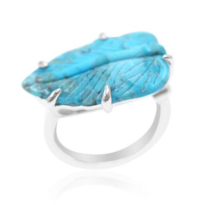 Zilveren ring met een Kingman turkoois (Anne Bever)