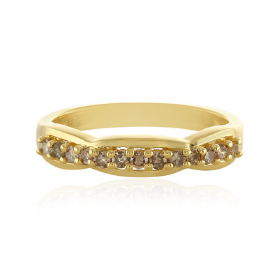 Zilveren ring met I4 Champagne Diamanten