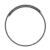 Stalen halsband met zwarte spinelstenen (Riya)