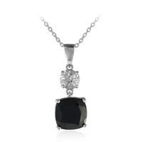 Zilveren halsketting met een zwarte spinel