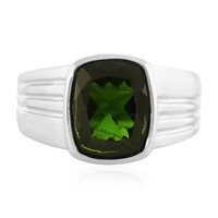 Zilveren ring met een Russische diopsied